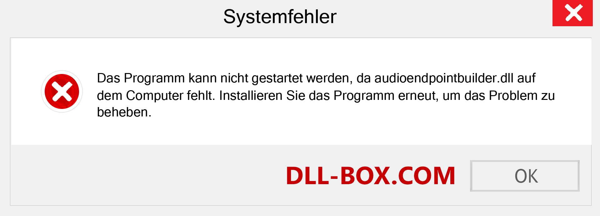 audioendpointbuilder.dll-Datei fehlt?. Download für Windows 7, 8, 10 - Fix audioendpointbuilder dll Missing Error unter Windows, Fotos, Bildern